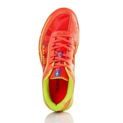 Salming Adder Women's Indoor Court Shoe (Orange/Yellow) -Boutique Ball Sports Store Salming Adder Womens Indoor Shoe 1236076 5491 03 RacquetGuys