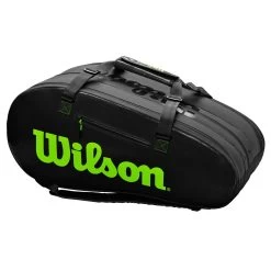 Wilson Super Tour 15 Pack Racquet Bag (Black/Green) -Boutique Ball Sports Store WR8004101001 Super Tour 3 Comp BKGR Back