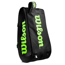 Wilson Super Tour 15 Pack Racquet Bag (Black/Green) -Boutique Ball Sports Store WR8004101001 Super Tour 3 Comp BKGR Removable Straps Detail