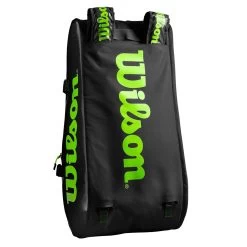 Wilson Super Tour 15 Pack Racquet Bag (Black/Green) -Boutique Ball Sports Store WR8004101001 Super Tour 3 Comp BKGR Removable Straps Detail2