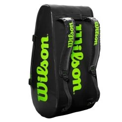 Wilson Super Tour 15 Pack Racquet Bag (Black/Green) -Boutique Ball Sports Store WR8004101001 Super Tour 3 Comp BKGR Stand Up