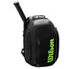 Wilson Super Tour Backpack Racquet Bag (Black/Green) -Boutique Ball Sports Store WR8004301001 Super Tour Backpack BKGR Front wRackets