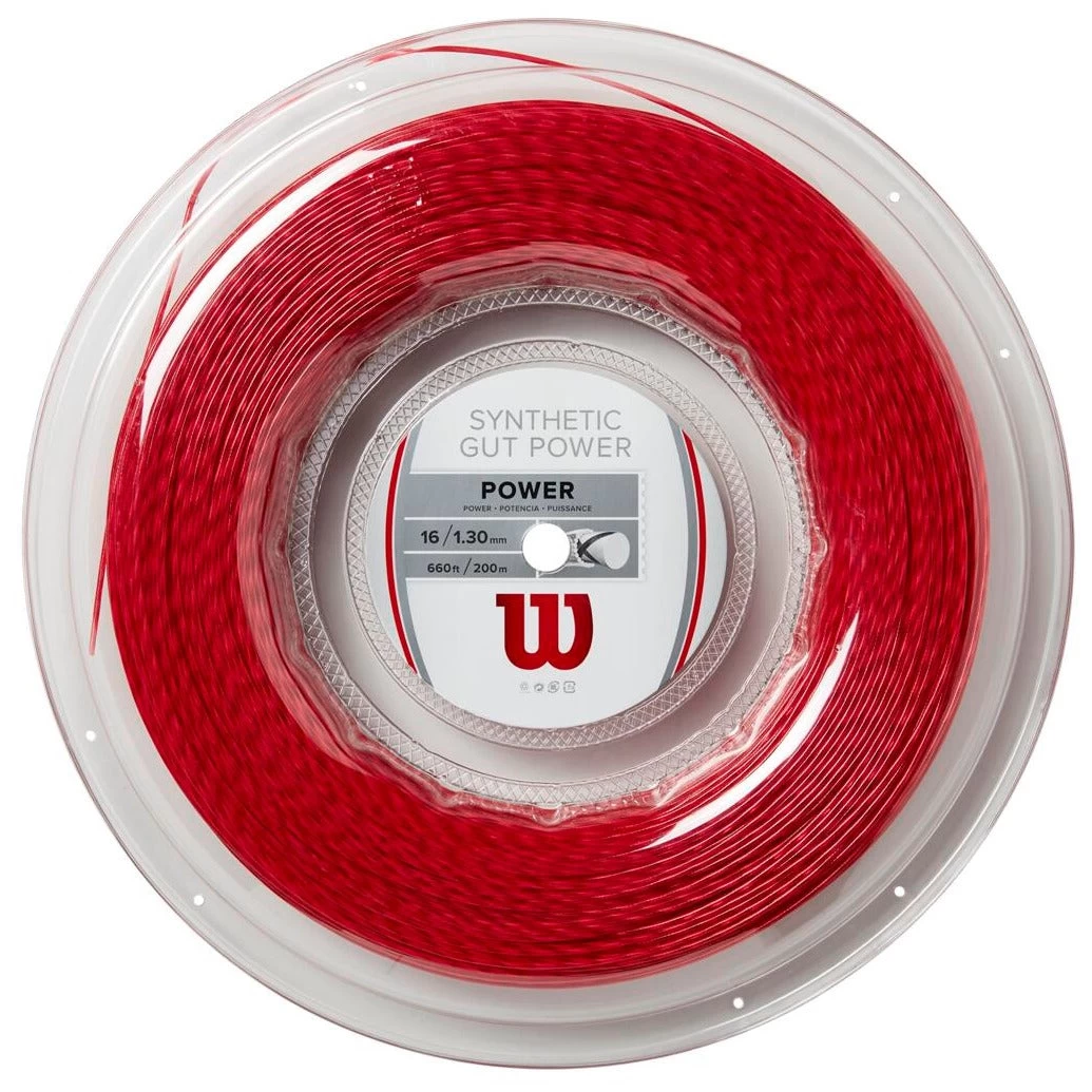 Wilson Synthetic Gut Power 16/1.30 Tennis String Reel (Red) 3 Wilson Synthetic Gut Power 16/1.30 Tennis String Reel (Red)