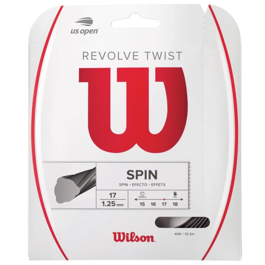 Wilson Revolve Twist 17/1.25 Tennis String (Grey) 3 Wilson Revolve Twist 17/1.25 Tennis String (Grey)