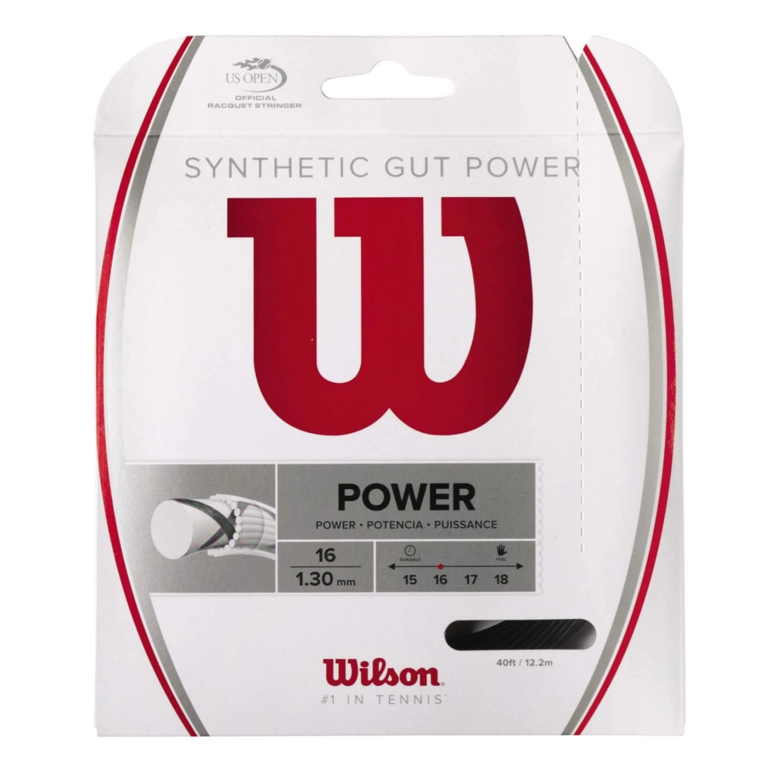 Wilson Synthetic Gut Power 16/1.30 Tennis String (Black) 3 Wilson Synthetic Gut Power 16/1.30 Tennis String (Black)