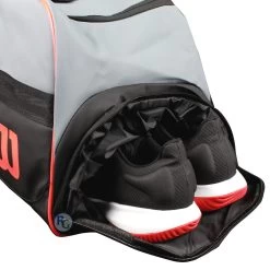Wilson Clash Duffel Large Racquet Bag (Grey/Black/Infrared) -Boutique Ball Sports Store WilsonClashDuffel 3