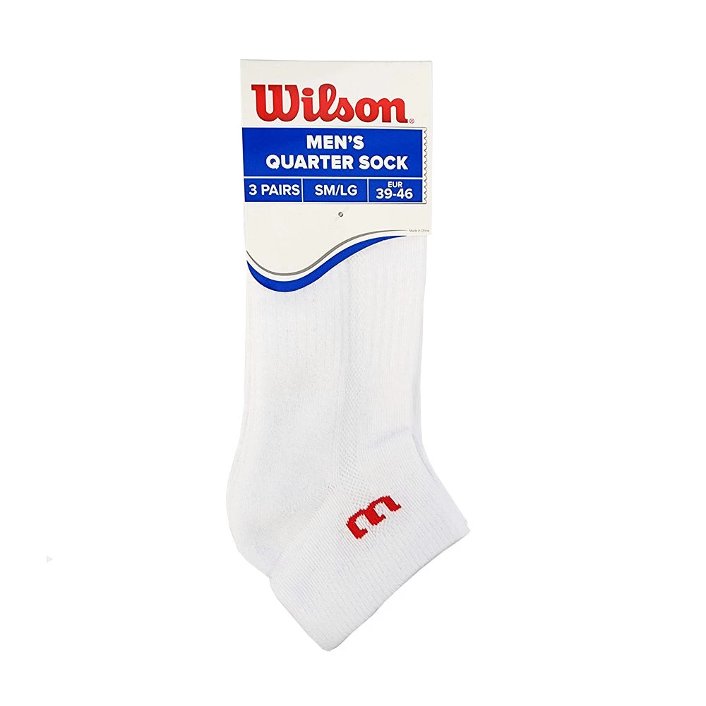 Wilson Men's Quarter Socks 3 Pack (White) 4 Wilson Men's Quarter Socks 3 Pack (White) - Image 2