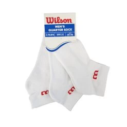 Wilson Men's Quarter Socks 3 Pack (White) 7 Wilson Men's Quarter Socks 3 Pack (White) -Boutique Ball Sports Store Wilson Mens Quarter Socks White 3 Pack 2