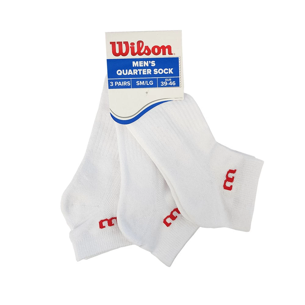 Wilson Men's Quarter Socks 3 Pack (White) 5 Wilson Men's Quarter Socks 3 Pack (White) - Image 3