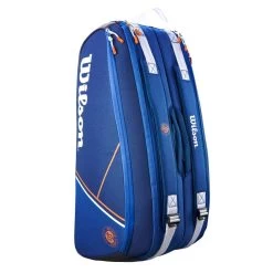 Wilson Super Tour 9 Pack Roland Garros Racquet Bag (Blue/Clay) -Boutique Ball Sports Store Wilson Roland Garros Super Tour 9PK Blue Orange 2