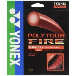 Yonex Poly Tour Fire 16L/1.25 Tennis String (Red)