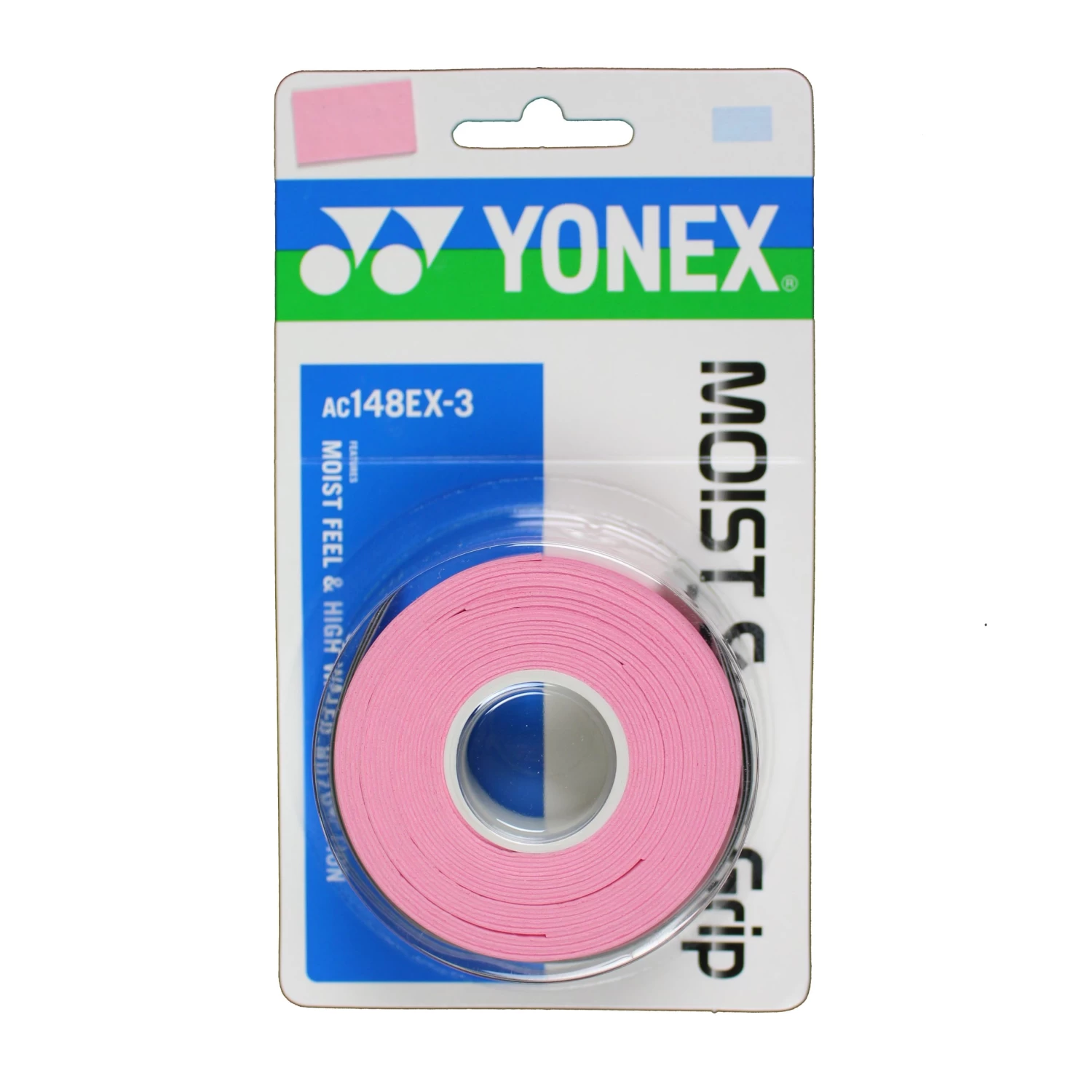 Yonex Moist Super Grip Overgrip 3 Pack (Pink) 3 Yonex Moist Super Grip Overgrip 3 Pack (Pink)