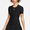 Nike Women's Dri-FIT Advantage Top (Black/White) -Boutique Ball Sports Store blacknikedrifitfront