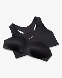 Nike Women's Dri-FIT Swoosh Medium Support 1 Piece Pad Sports Bra (Black/White) -Boutique Ball Sports Store dri fit swoosh support 1 piece pad sports bra mx9N8j 5c7d79bb 1590 47dd 896a fbf7a97dda6f