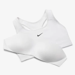 Nike Women's Dri-FIT Swoosh Medium Support 1 Piece Pad Sports Bra (White/Black) -Boutique Ball Sports Store dri fit swoosh support 1 piece pad sports bra mx9N8j 6e5c250c fb79 4f15 804a 55cb63718b6d