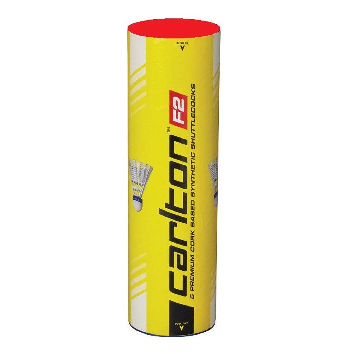 Carlton F2 Nylon Badminton Shuttlecocks (Yellow) (Red Cap) 3 Carlton F2 Nylon Badminton Shuttlecocks (Yellow) (Red Cap)