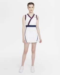 Nike Women's Dri-FIT Slam Dress (White/Binary Blue) -Boutique Ball Sports Store nikecourt dri fit slam womens tennis dress tT8dbn 9982136e b884 448c 8ead 5733eb3bef45