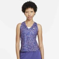 Nike Women's Dri-FIT Victory Print Tank (Purple/White)