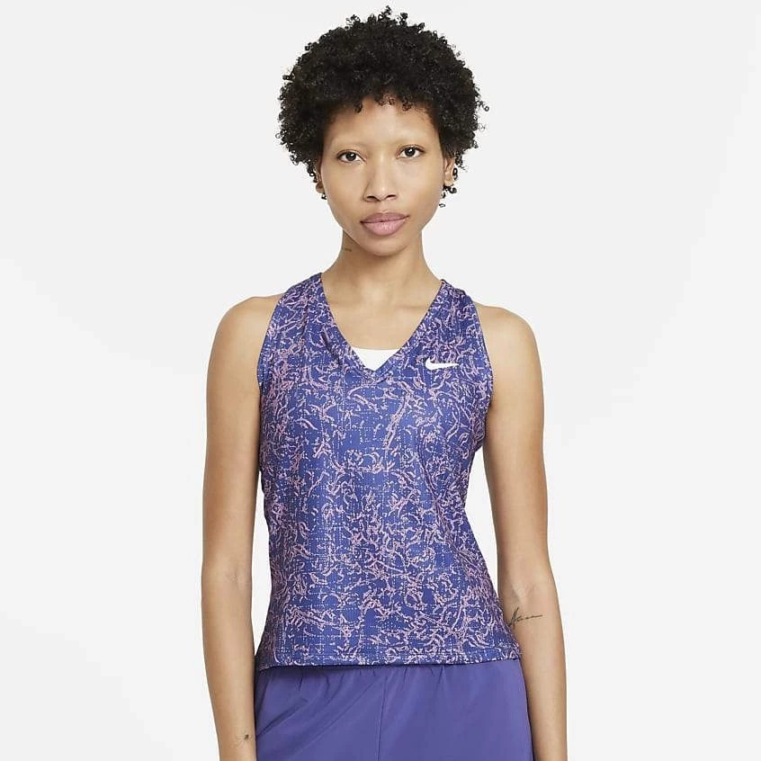 Nike Women's Dri-FIT Victory Print Tank (Purple/White) 3 Nike Women's Dri-FIT Victory Print Tank (Purple/White)